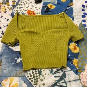 cropped green boutique top